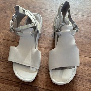 Ecco Cream Leather Sandals